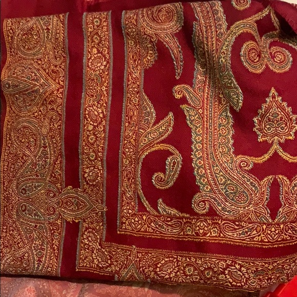 Pottery Barn Accents Pottery Barn Wool Jacquard Throw Red Cardinal